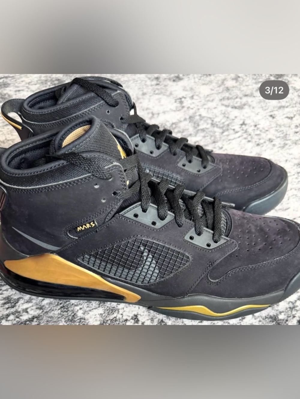 Jordan Mars 270 Black Gold, Size 14 Men’s.